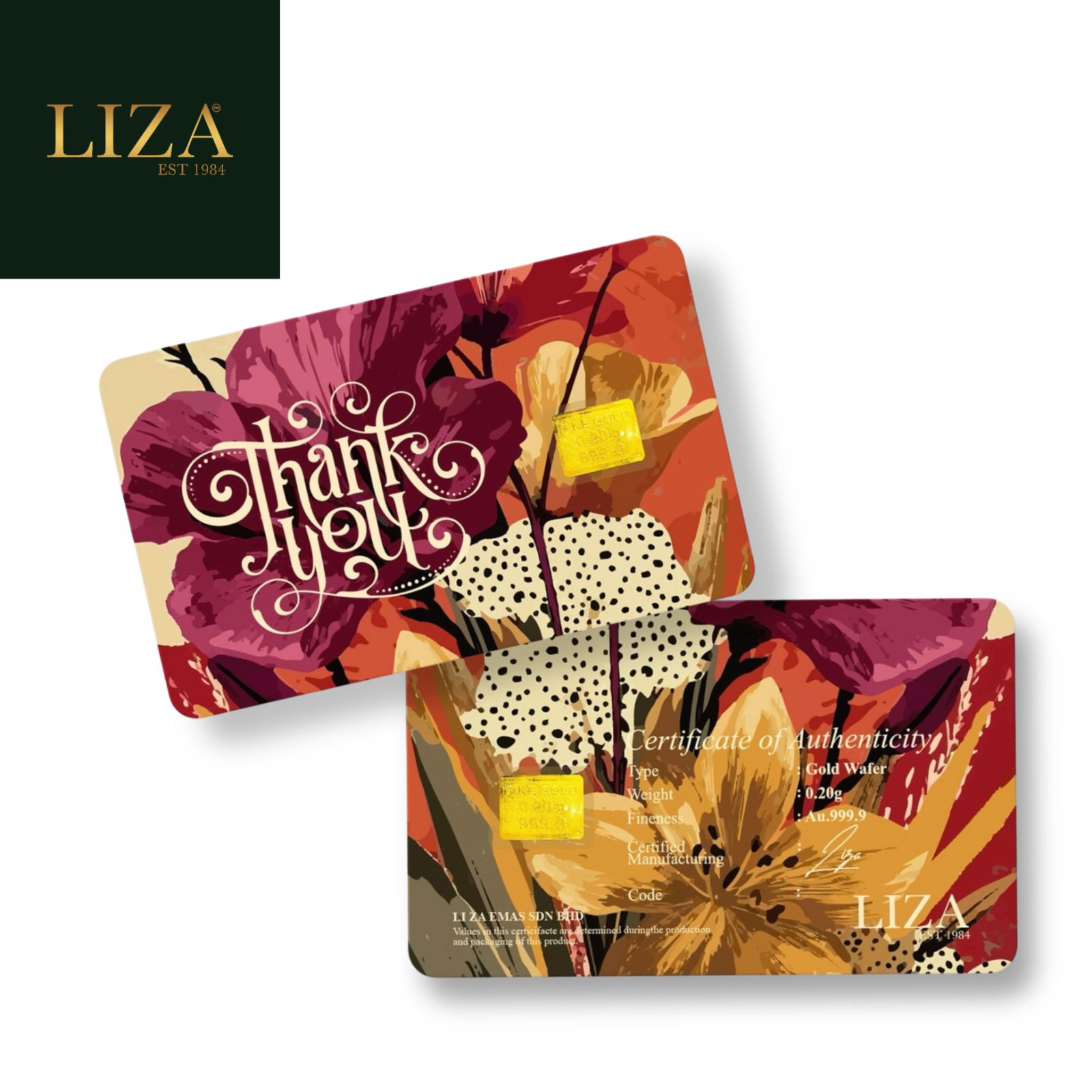 LIZA 0.20g 999.9 Gold Bar
