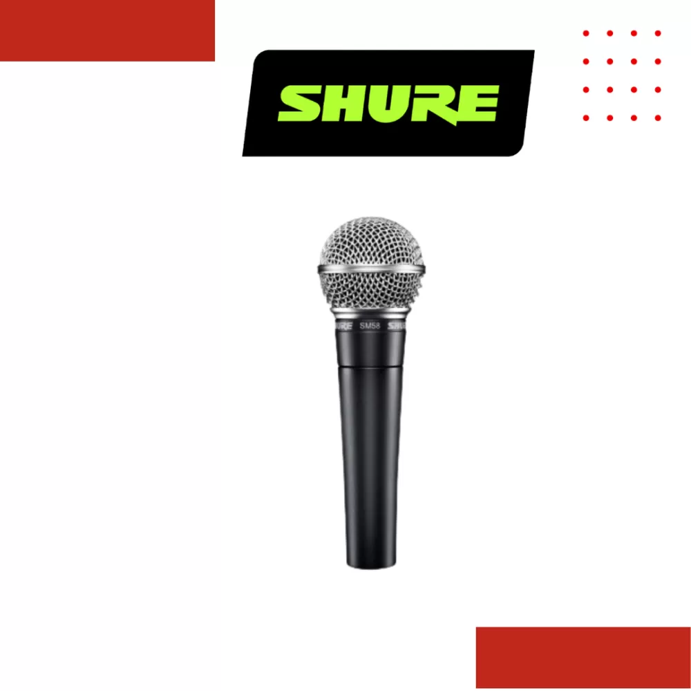 Shure SM58-LC Handheld Dynamic Vocal Microphone with Mic Cable Includes Stand Adapter, Zippered Carrying Case