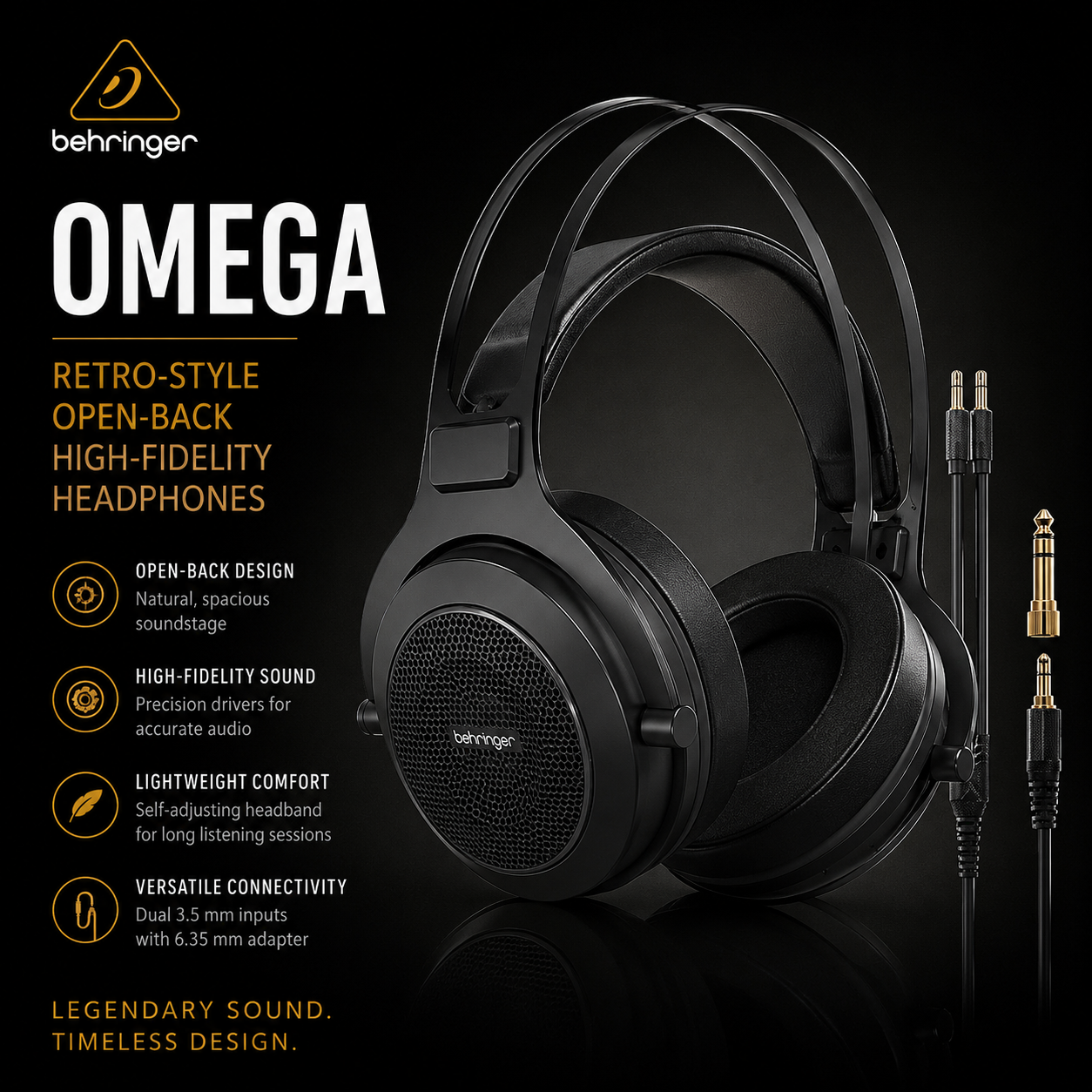 Behringer OMEGA – 复古风格开放式高保真耳机