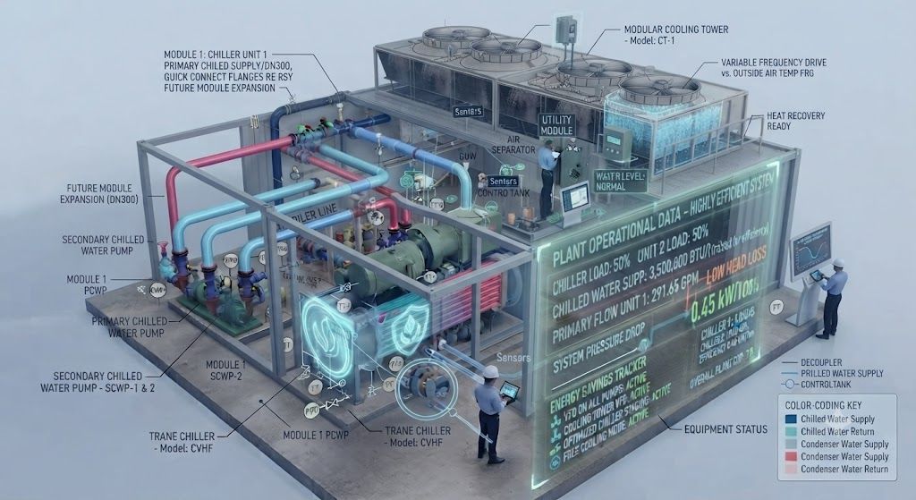 Energy-efficient chiller plant design
