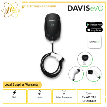 DAVISEVO DVC10 IP54 TYPE 2 PLUG EV AC WALL ELECTRIC CAR CHARGER [7KW/11KW/22KW]