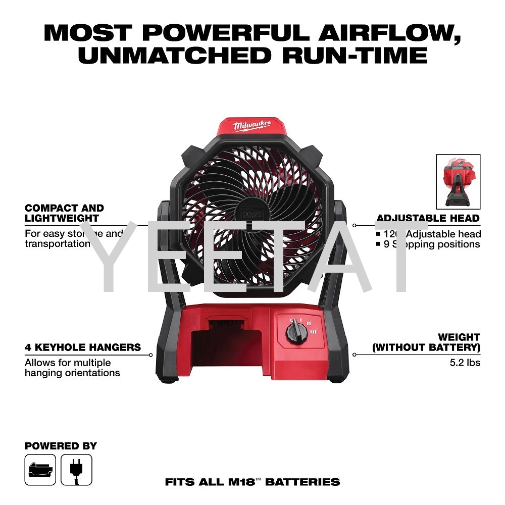 [ MILWAUKEE ] M18 AF Cordless Air Fan / Jobsite Fan / Various Speed Adjustment