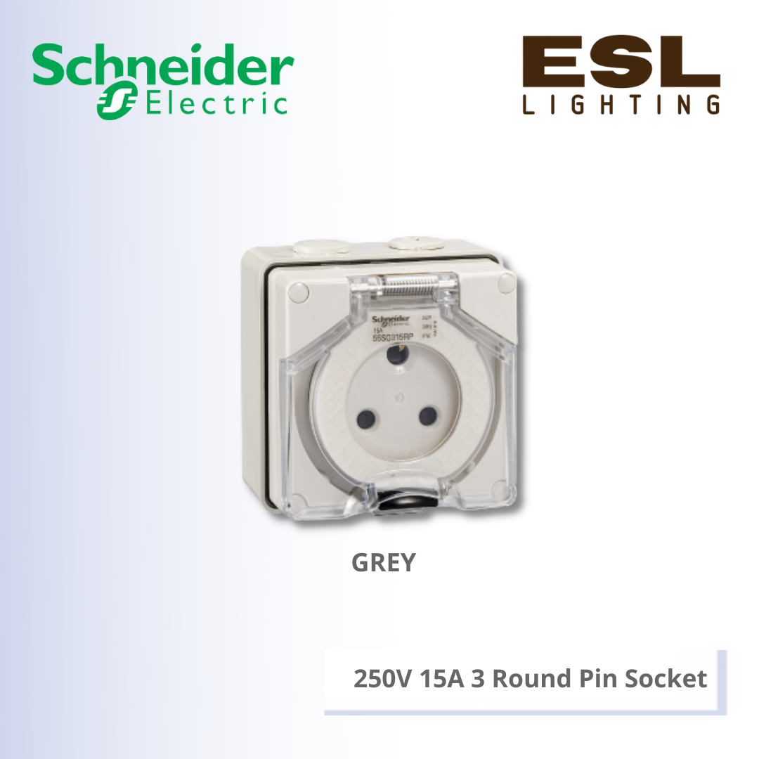 SCHNEIDER S56 Series & 66 Series 250V 15A 3 Round Pin Socket - S56SO315RPGY