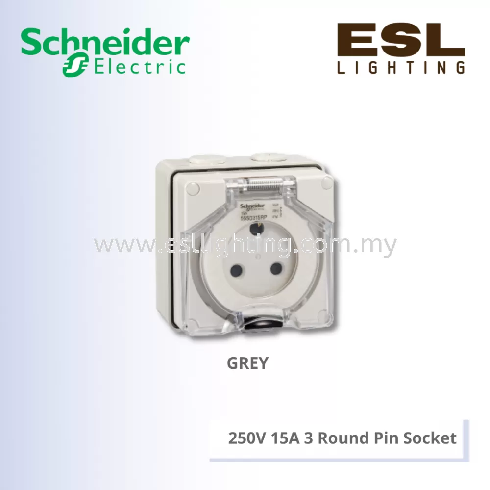 SCHNEIDER S56 Series & 66 Series 250V 15A 3 Round Pin Socket - S56SO315RPGY
