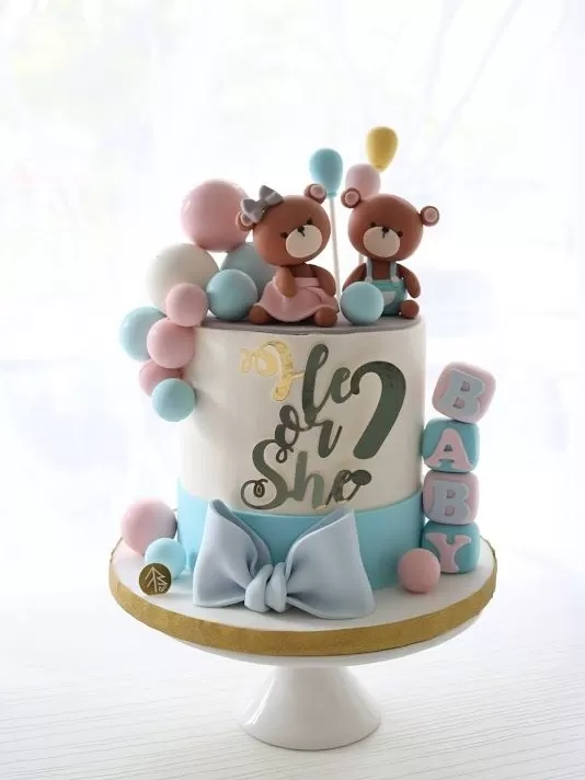 Teddy Bears  Gender Reveal Cake