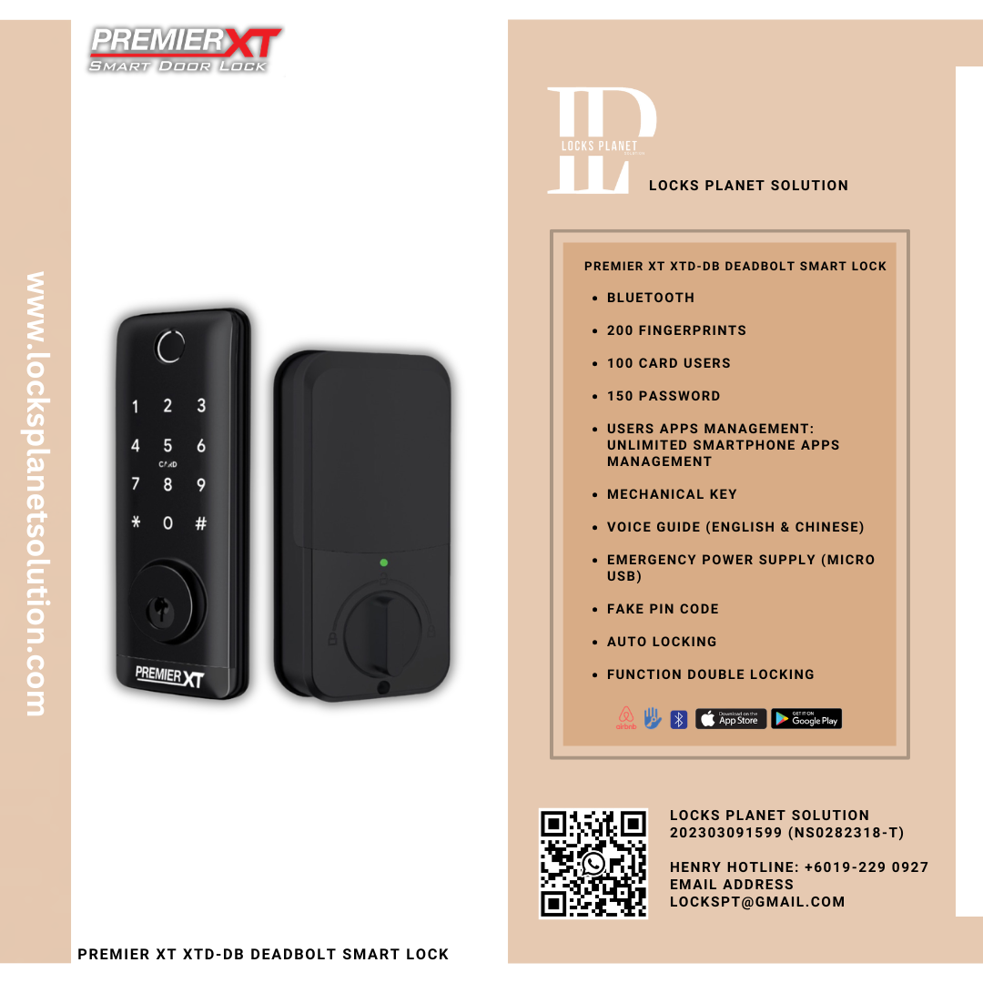 PREMIER XT XTD-DB DEADBOLT SMART LOCK