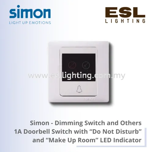 [DISCONTINUE] SIMON 50 SERIES Dimming Switch and Others 1A Doorbell Switch with “Do Not Disturb” and “Make Up Room” LED Indicator - 56303A