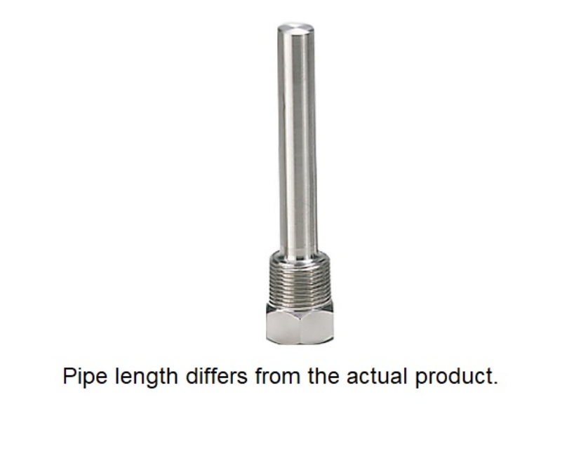SK SATO No.3302-00  Thermowell for Bimetal Thermometer, 1/2 PT, 100 mm Long