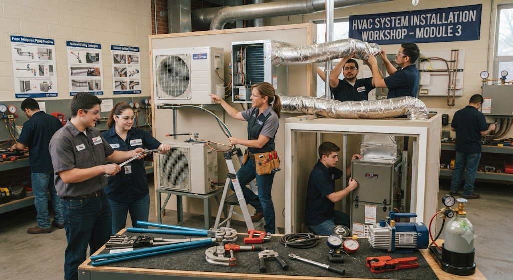 HVAC system installation workshop