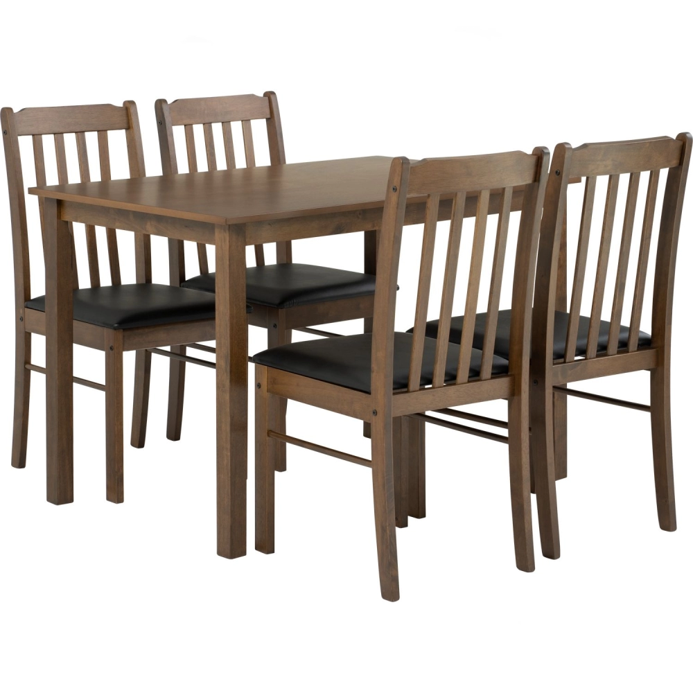 Faye Dining Set - Walnut (110cm L Table + 4 chairs) [ CLEARANCE SET ]