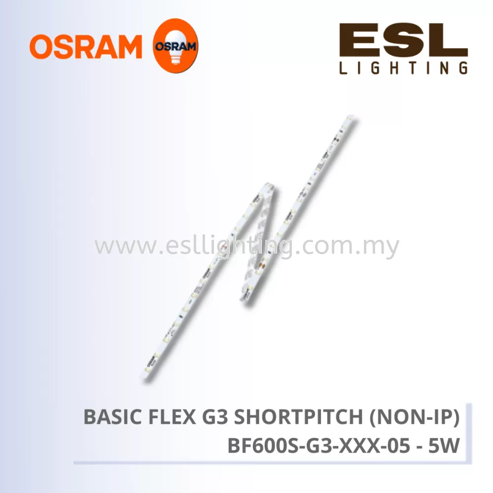 OSRAM BASIC FLEX G3 SHORTPITCH (NON-IP) 24V 5W per meter (23W) - BF600S-G3-830-05