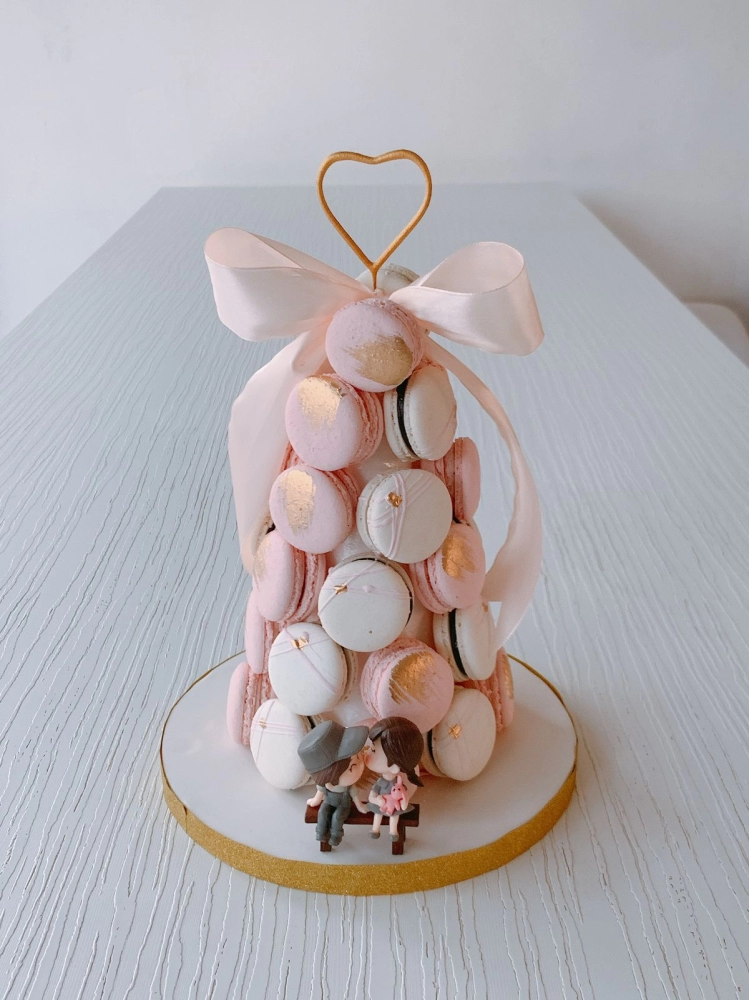 Pink White Macaron Tower