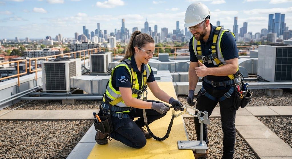air conditioning technician risk control at height