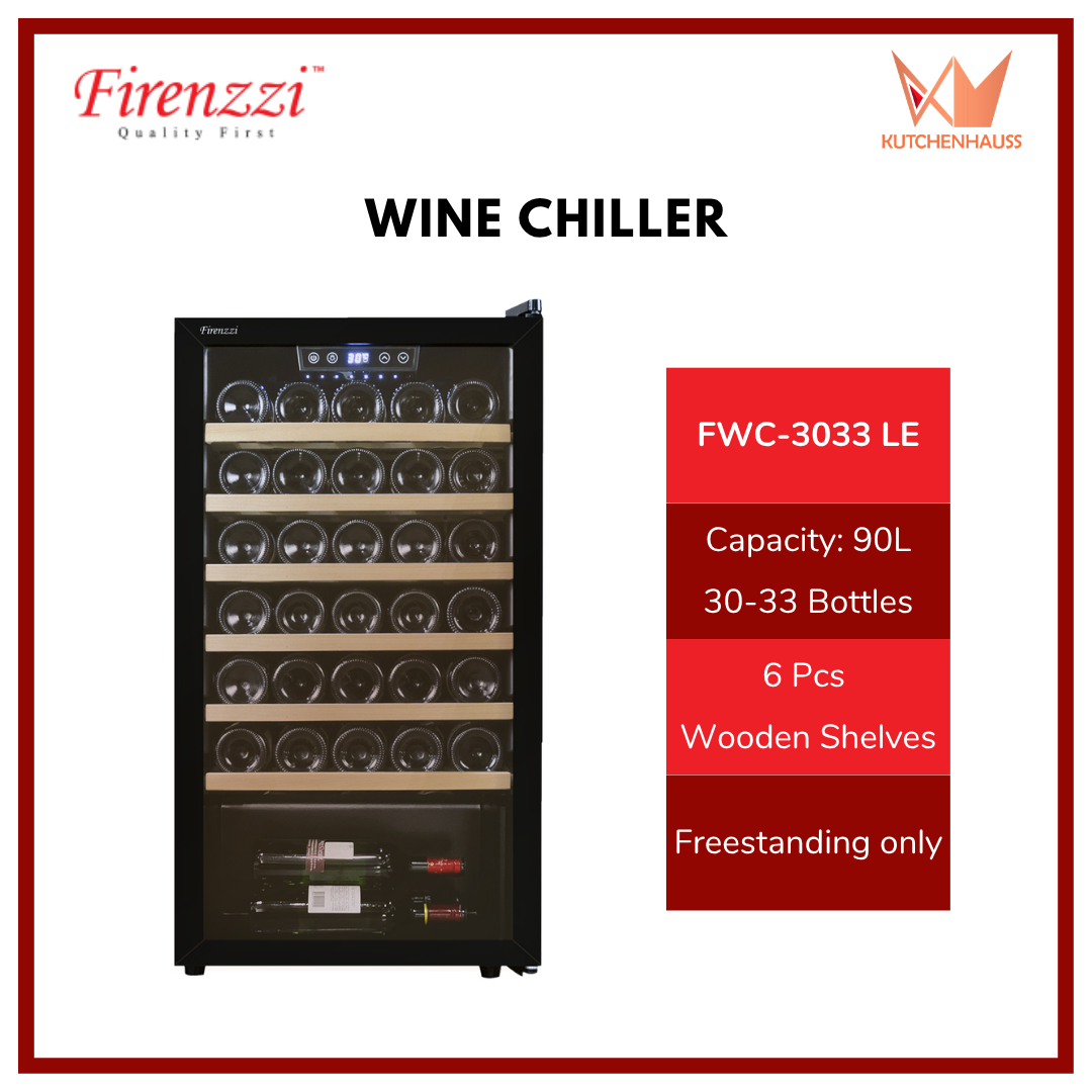 FIRENZZI - 90L Freestanding Wine Chiller (30-33 Bottles) | FWC-3033 LE