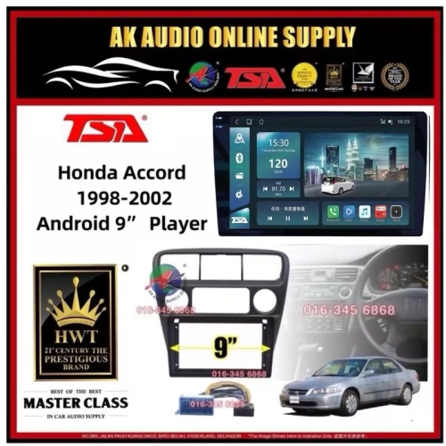 1K Screen 2+32GB 4G 8-CORE🆕 TSA Honda Accord 1998 - 2002 Android 9'' inch DSP/QLED/CARPLAY Car Player Monitor