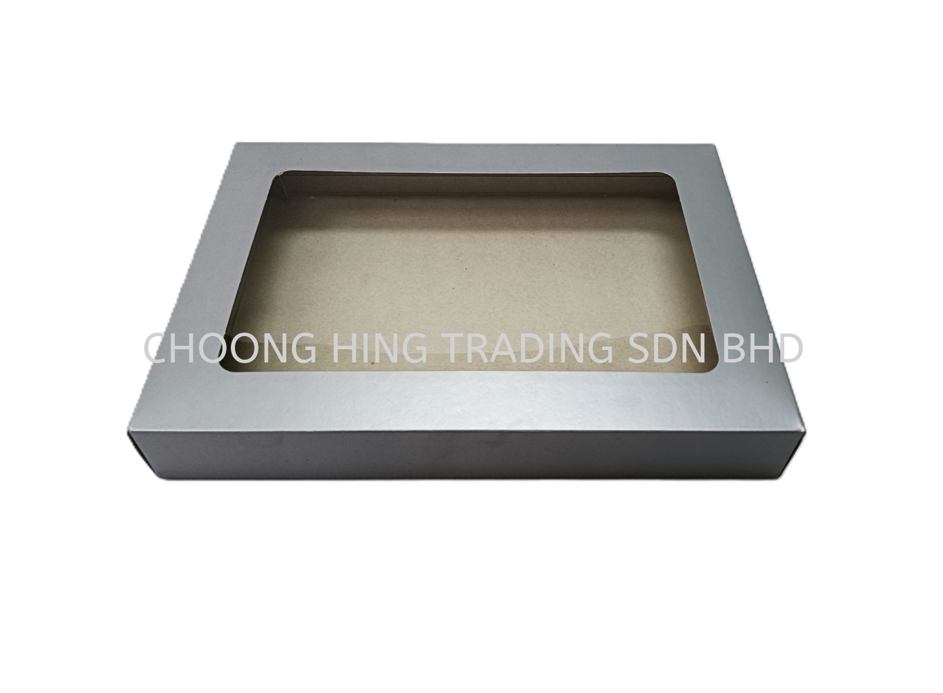MEDIUM BOX-004 SILVER-Premium Silver Gift Box with Window - Medium Cardboard Presentation Box (33.5 x 24 x 4.4cm) - Ideal for Luxury Apparel, Corporate Gifts & Event Favors