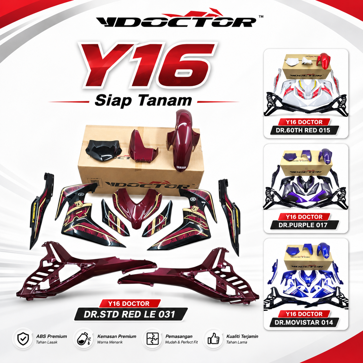 Y16 Doctor Siap Tanam Cover Set Motor 31 (design)