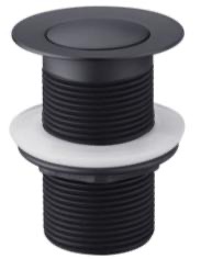 HW803-BL Premium Bathroom Drain | 80mm Brass Pop-Up Basin Waste Without Overflow – Matte Black (ELP Finish)