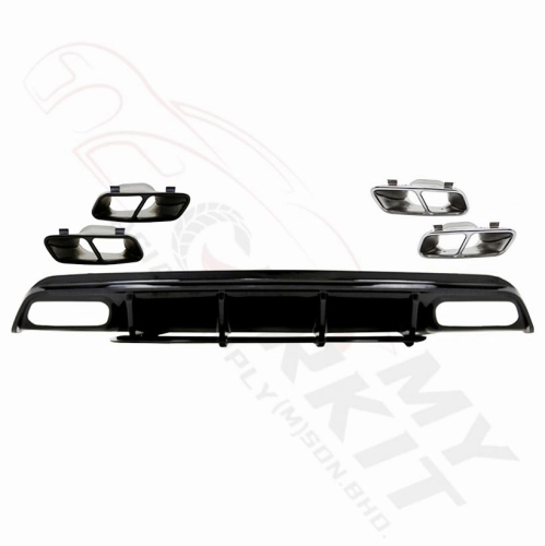 MERCEDES BENZ A CLASS W176 A45 REAR DIFFUSER WITH EXHAUST TIPS