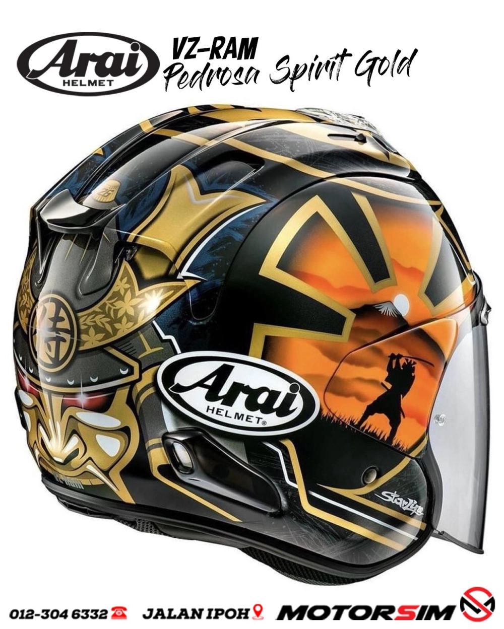 Arai VZ-Ram Pedrosa Spirit Gold ACCESSORIES ARAI Kuala Lumpur (KL Arai VZ-Ram Pedrosa Spirit Gold ACCESSORIES ARAI Kuala Lumpur (KL
