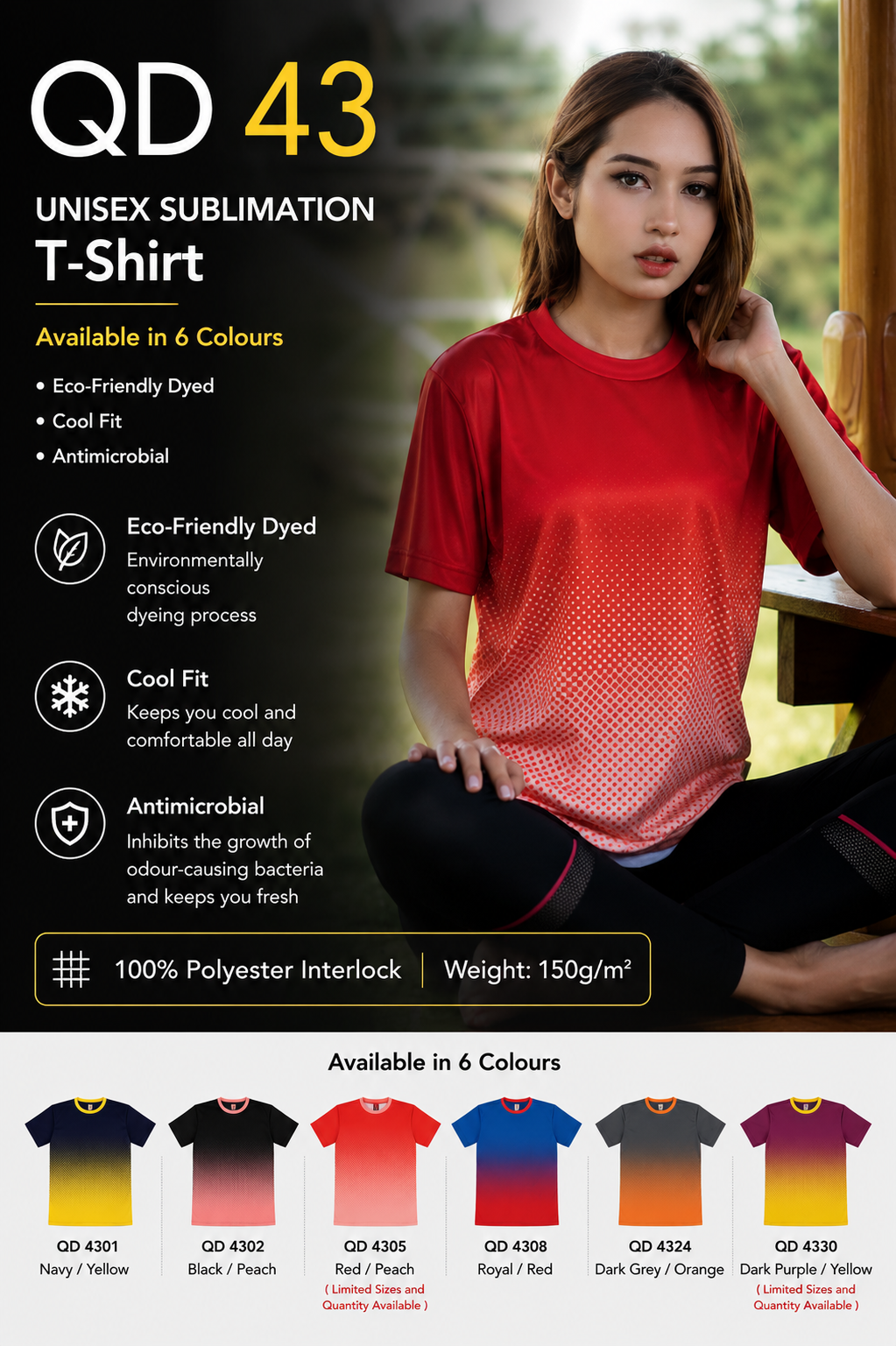 Quick Dry Round Neck T-Shirt - QD43