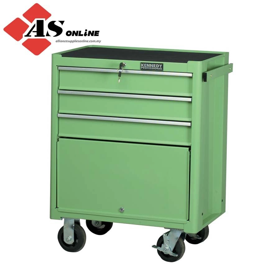 KENNEDY Roller Cabinet, Classic Green, Red, Steel, 3-Drawers, 890 x 690 x 460mm, 75kg Capacity / Model: KEN5945510K