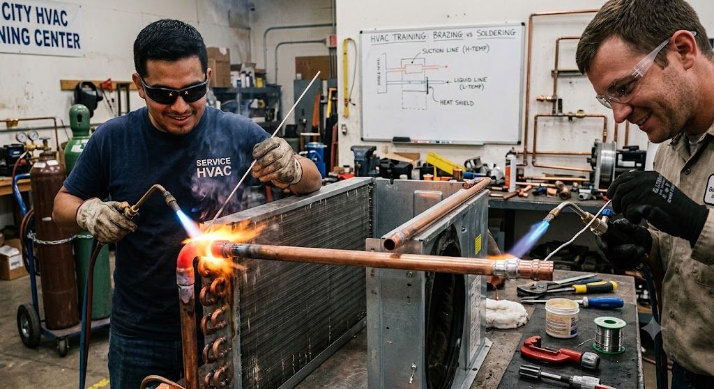 HVAC copper brazing vs soldering techniques