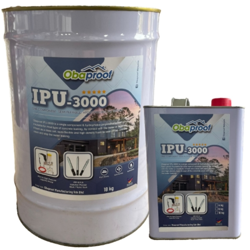 Obaproof IPU 3000 PU Grout | One Component, Semi-Flexible, Hydrophobic PU Grout
