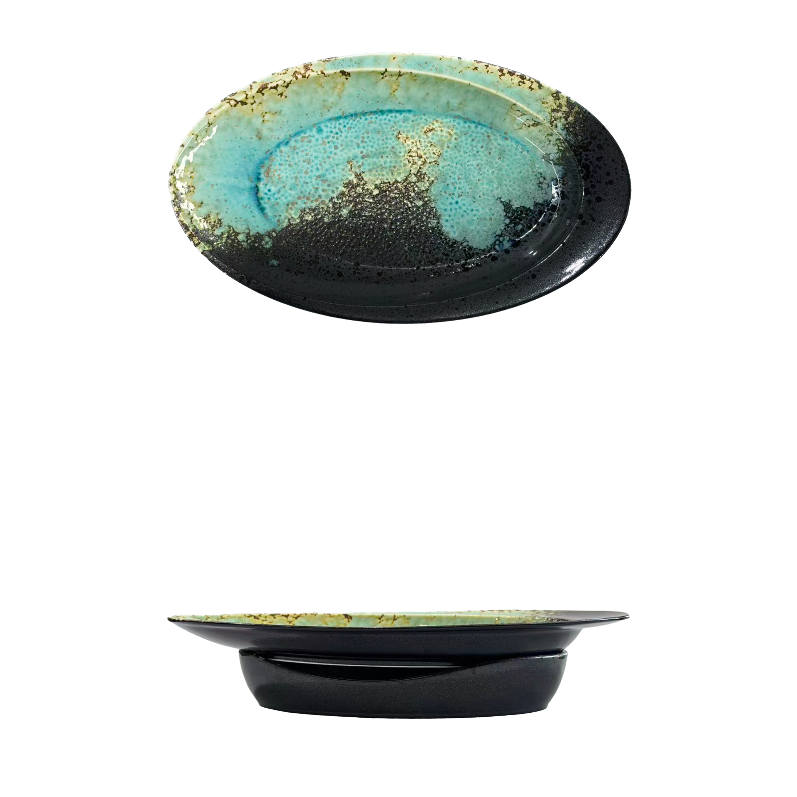 ZYF-WCS-16-Morning-Light-Fish-Plate-Set-五彩石16-晨光鱼盘套