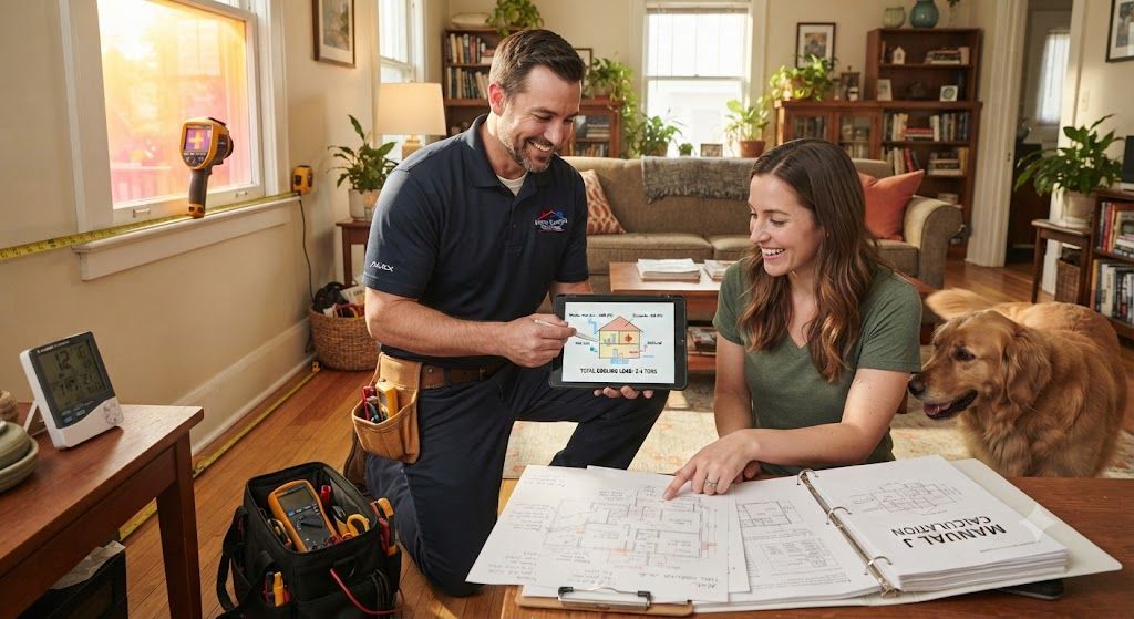 basic HVAC system sizing cooling load method