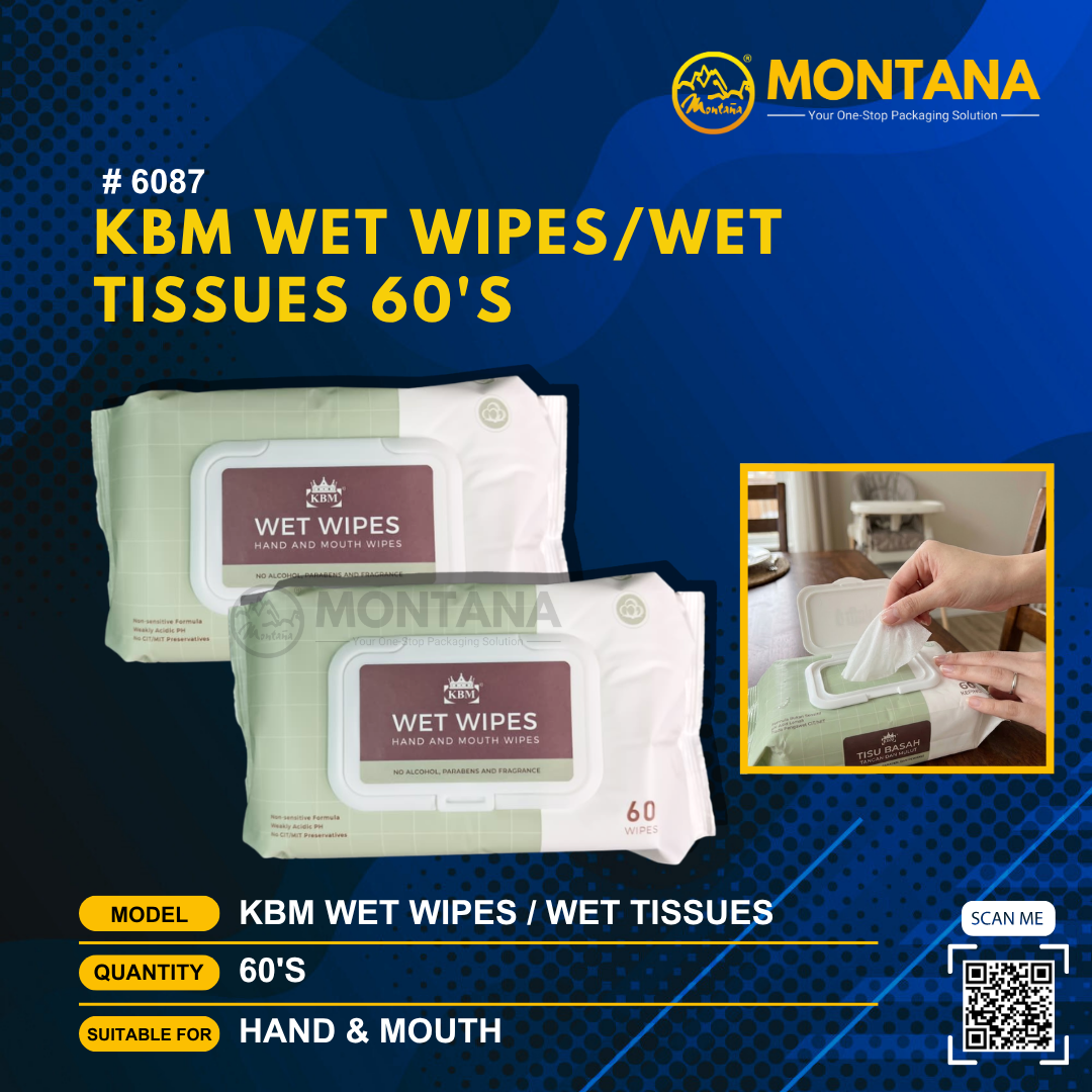 (6087) KBM WET WIPES /  WET TISSUES 60'S