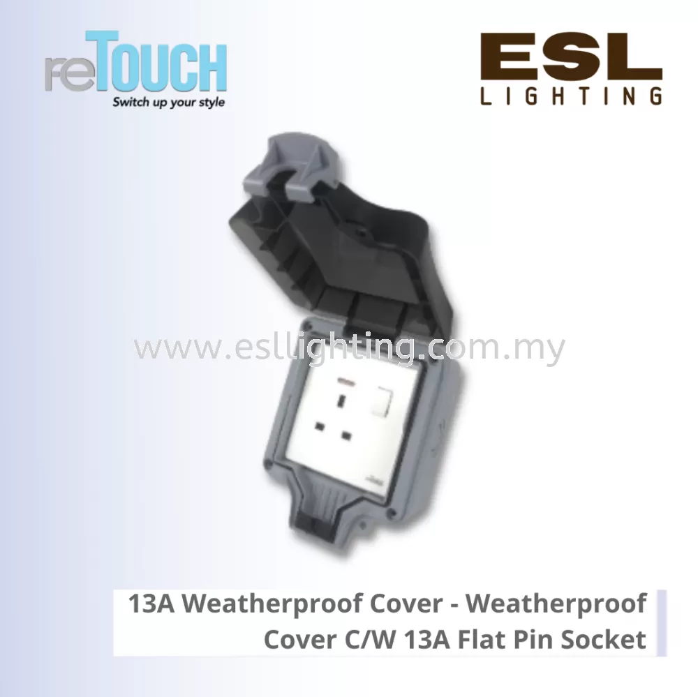 RETOUCH WEATHERPROOF COVER - 13A Weatherproof Cover Weatherproof Cover C/W 13A Flat Pin Socket