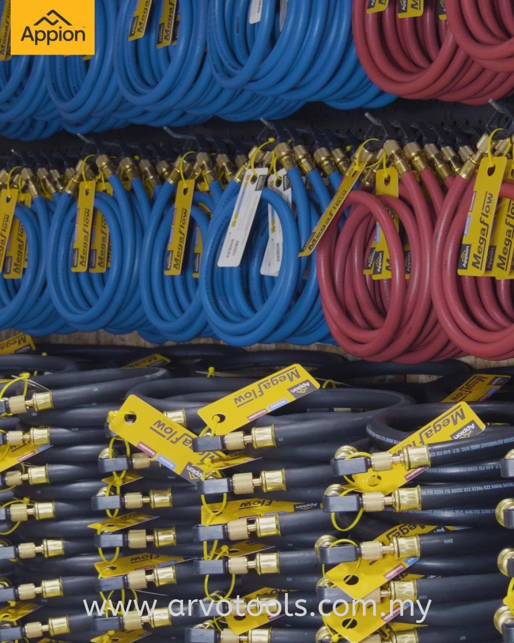 APPION MEGAFLOW 3/8IN HOSE - 6 FT (3/8FL TO 1/4FL) RED Gas Leak ...