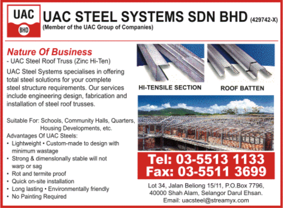 UAC Steel Systems Sdn Bhd Malaysia Review 2026 | Roofing Structures & Roofing Materials in Shah Alam Selangor | Solar100