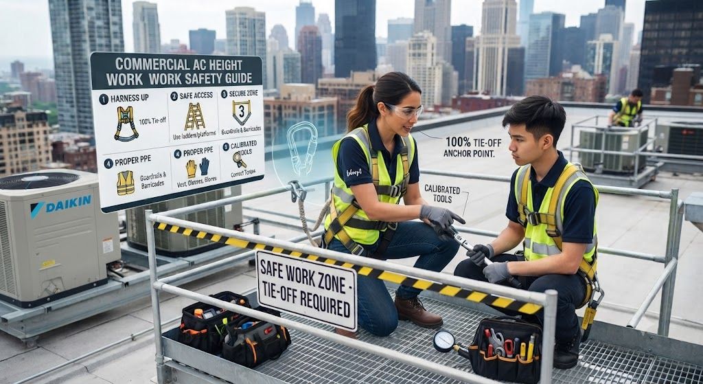 commercial air conditioning height work safety guide