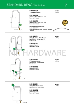 STANDARD BENCH (WATER TAPS)