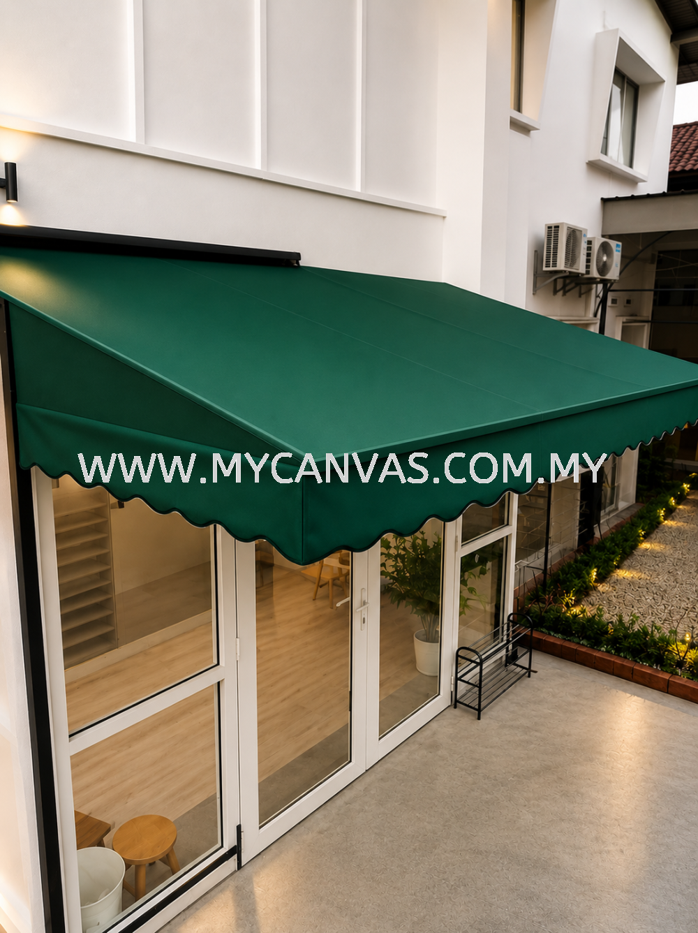 Fabric Awning : Solution to Glass House Awning