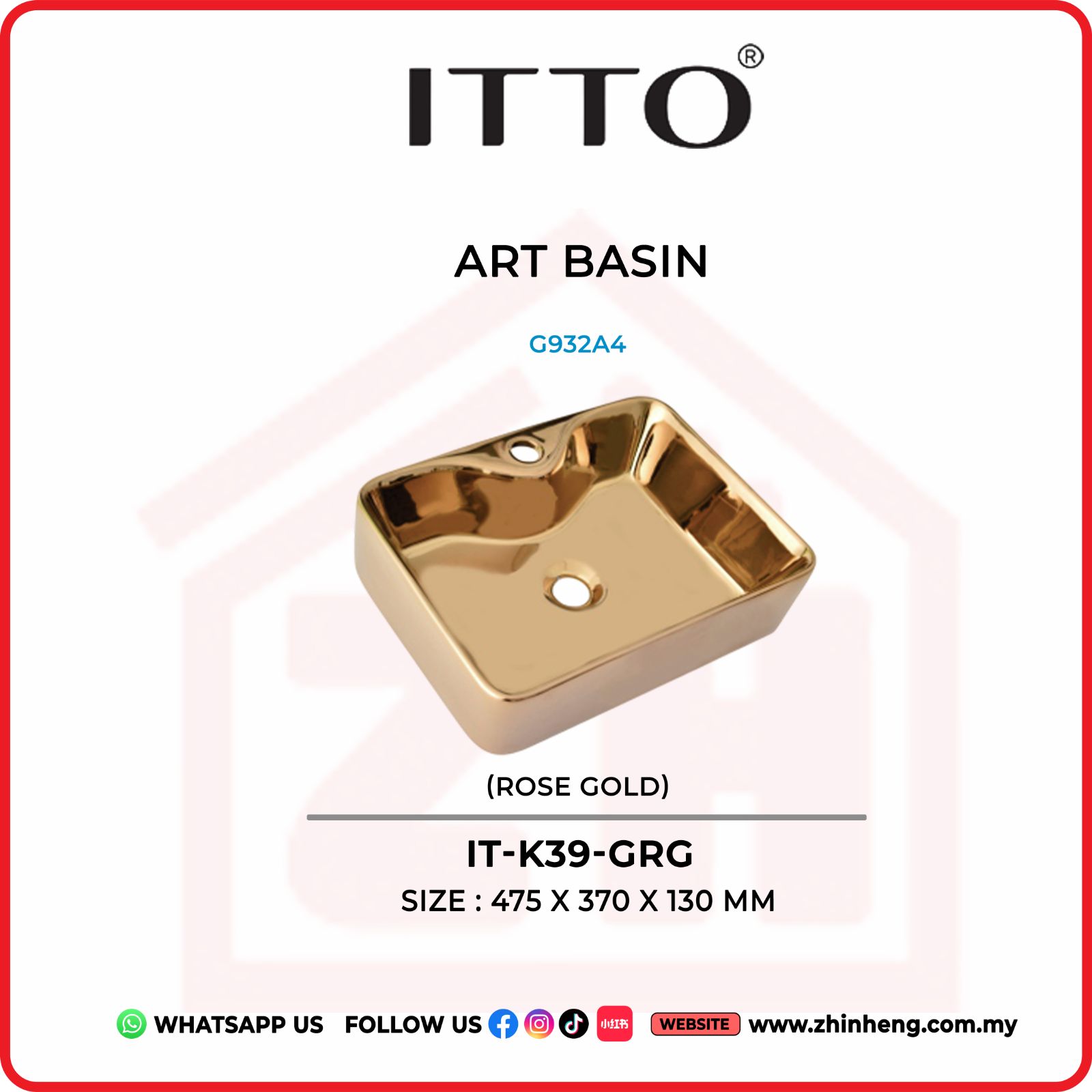 ITTO ART BASIN  IT-K39-GRG