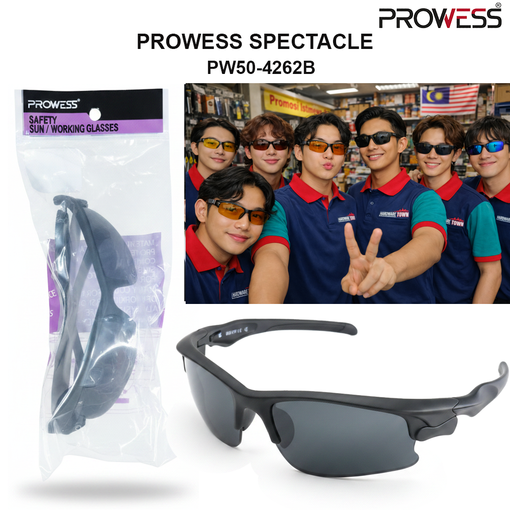 PROWESS SPECTACLE | SAFETY PROTECTIVE EYEWEAR | LIGHTWEIGHT INDUSTRIAL SAFETY GLASSES (  PW50-4262B )