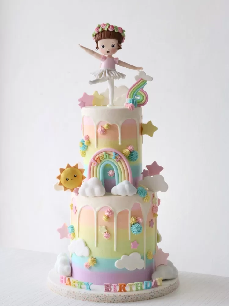 Ballerina Rainbow Cake