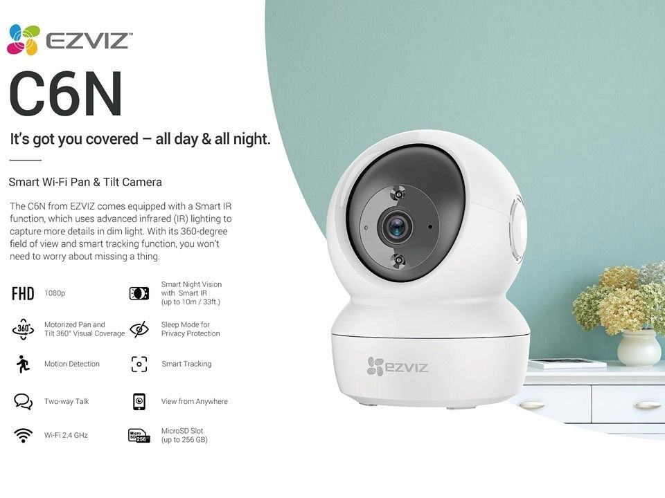 EZVIZ C6N 2MP 1080P Smart Wi-Fi Pan & Tilt Security Camera (Smart Night Vision)