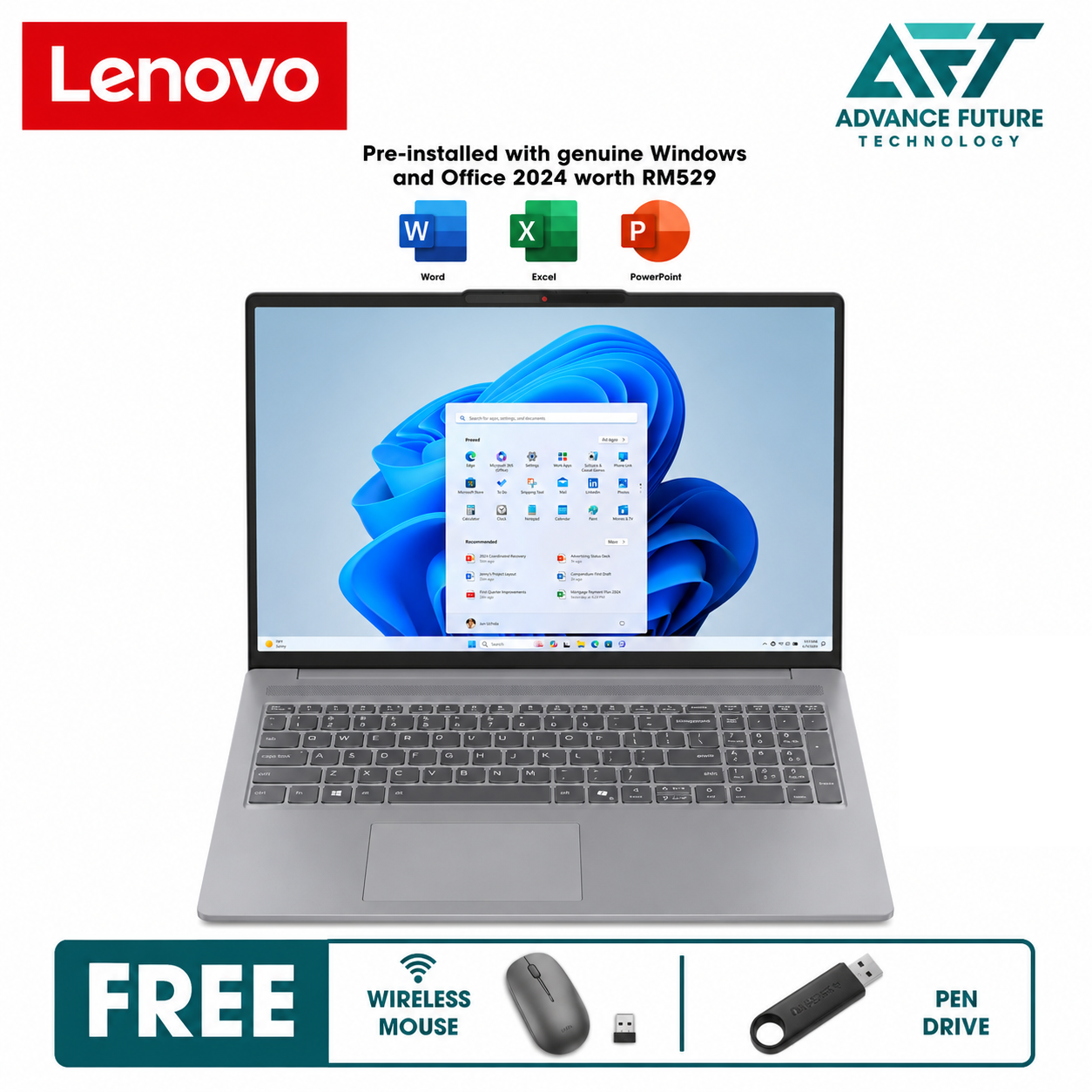 Lenovo IdeaPad Slim 3 16IRH10R 83K5000XMJ 16" WUXGA Laptop Luna Grey ( Intel Core 5 210H, 16GB, 512GB SSD, Intel, W11, H&S 2024&M365 )