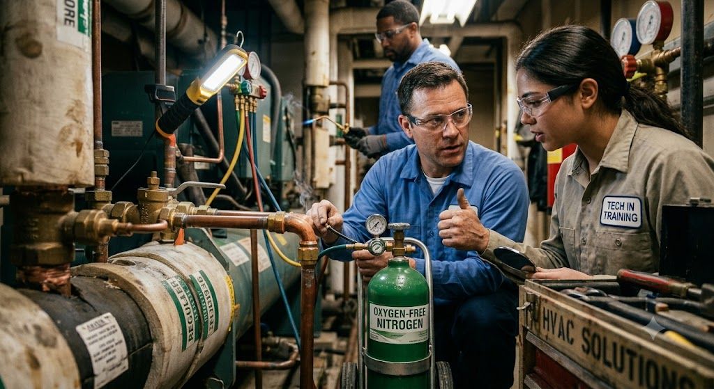 nitrogen purging during brazing refrigeration