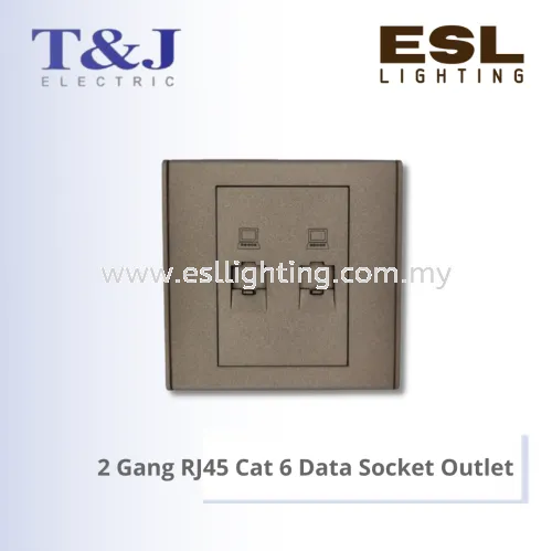 T&J DAZZLE SERIES 2 Gang RJ45 Cat 6 Data Socket Outlet - HB812-PC