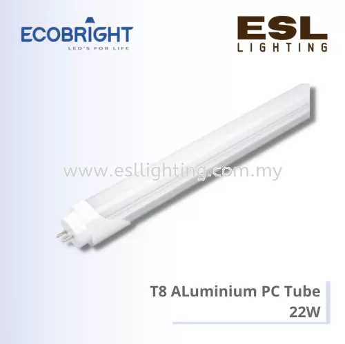 ECOBRIGHT T8 Aluminium PC Tube 22W - 22WT8ALM+PC-DL 4ft