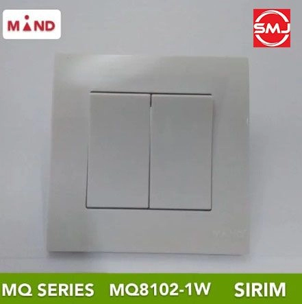 Mind MQ8102 2 Gang 1 Way Flush Switch 