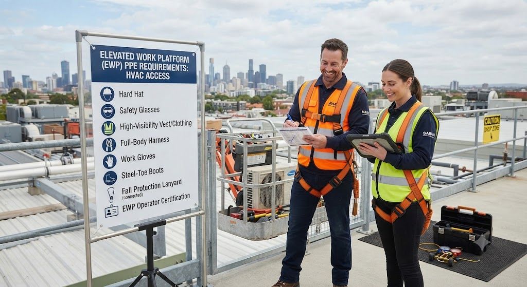 HVAC elevated work platform PPE requirements