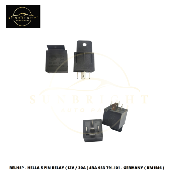 RELH5P - HELLA 5 PIN RELAY ( 12V / 30A ) 4RA 933 791-101 - GERMANY ( KM1546 )