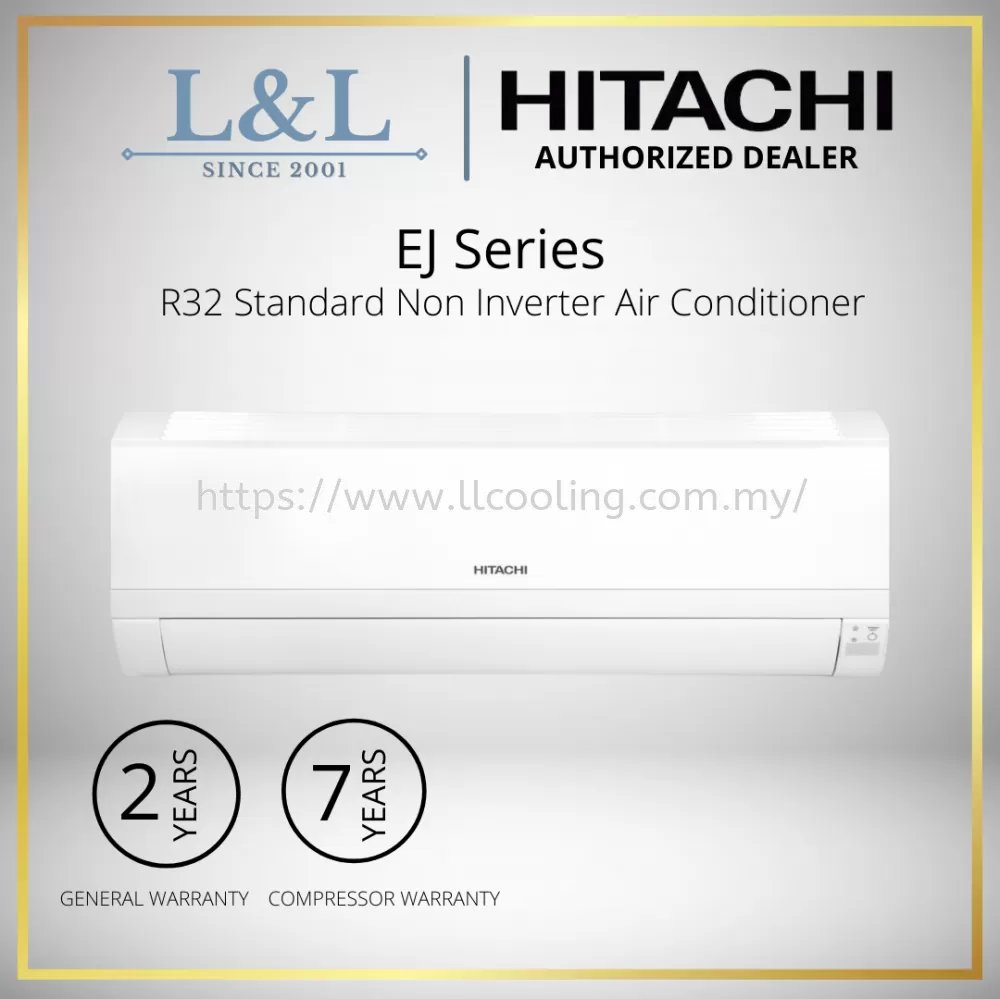 Hitachi EJ Series Standard Non Inverter R32 Air Conditioner (1HP/1.5HP/2HP/2.5HP) (EJ10CKM/EJ13CKM/EJ18CKM/EJ24CKM)