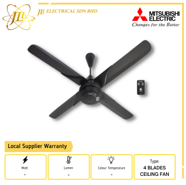 MITSUBISHI C56-RQ4-P 56'' BLACK 4 BLADES REMOTE CEILING FAN